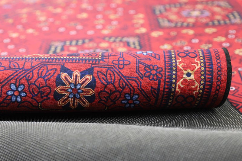 Alkaffary Bashayer Area Rug, Living Room & Majlis Rug, Luxury Heritage Arabic Design High-Quality Materials, 165x260 cm, Red - Image 5